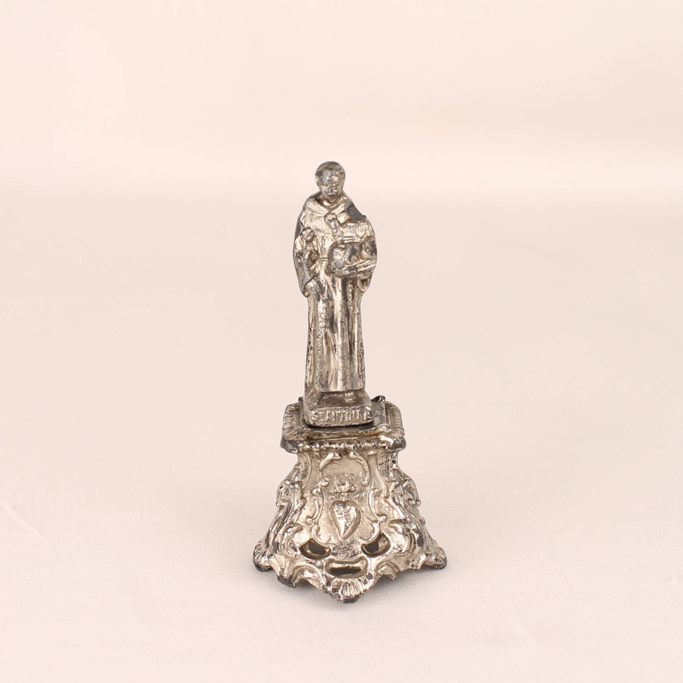 St. Antoine Beeldje op Sierlijke Voet - Metaal Devotioneel Object