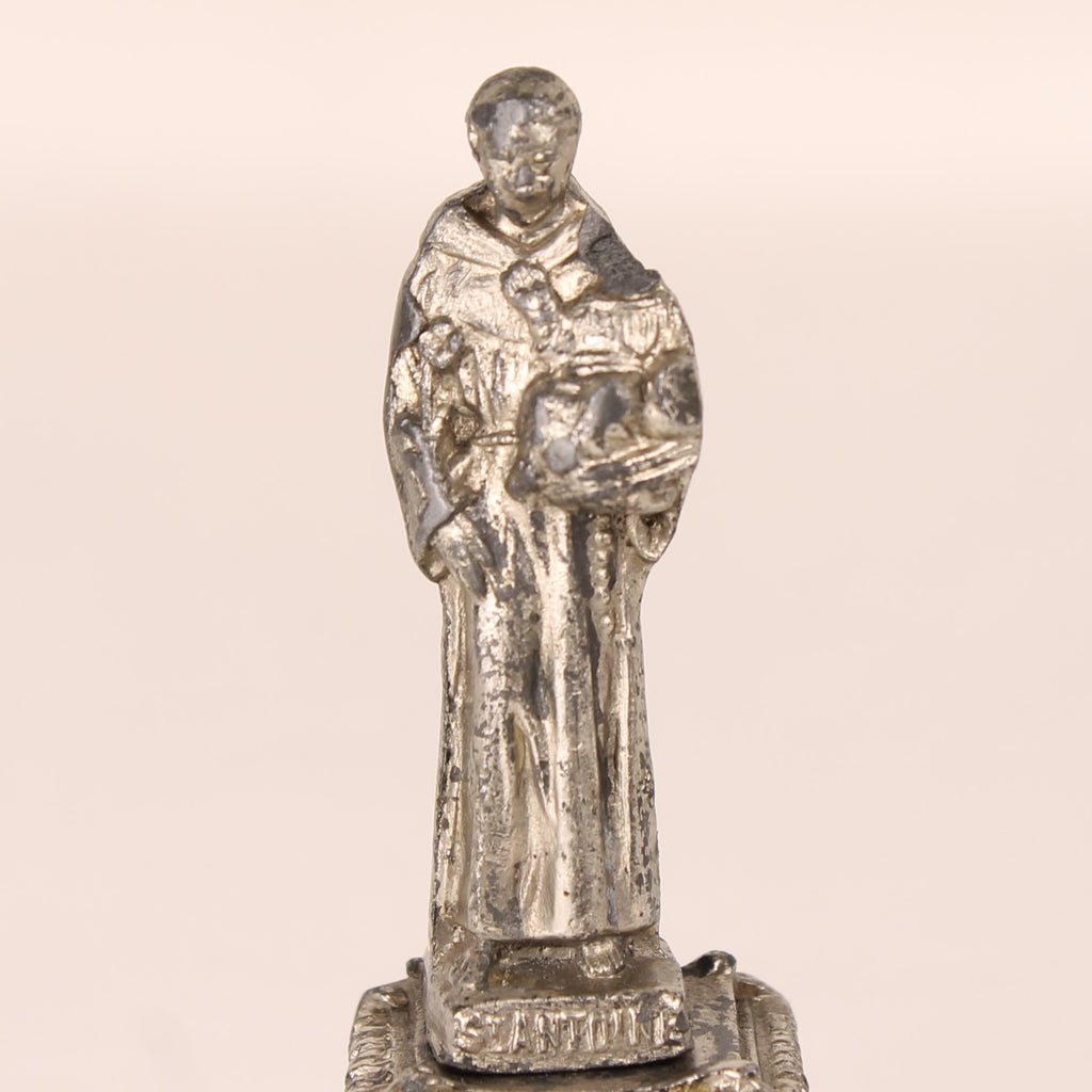 St. Antoine Beeldje op Sierlijke Voet - Metaal Devotioneel Object