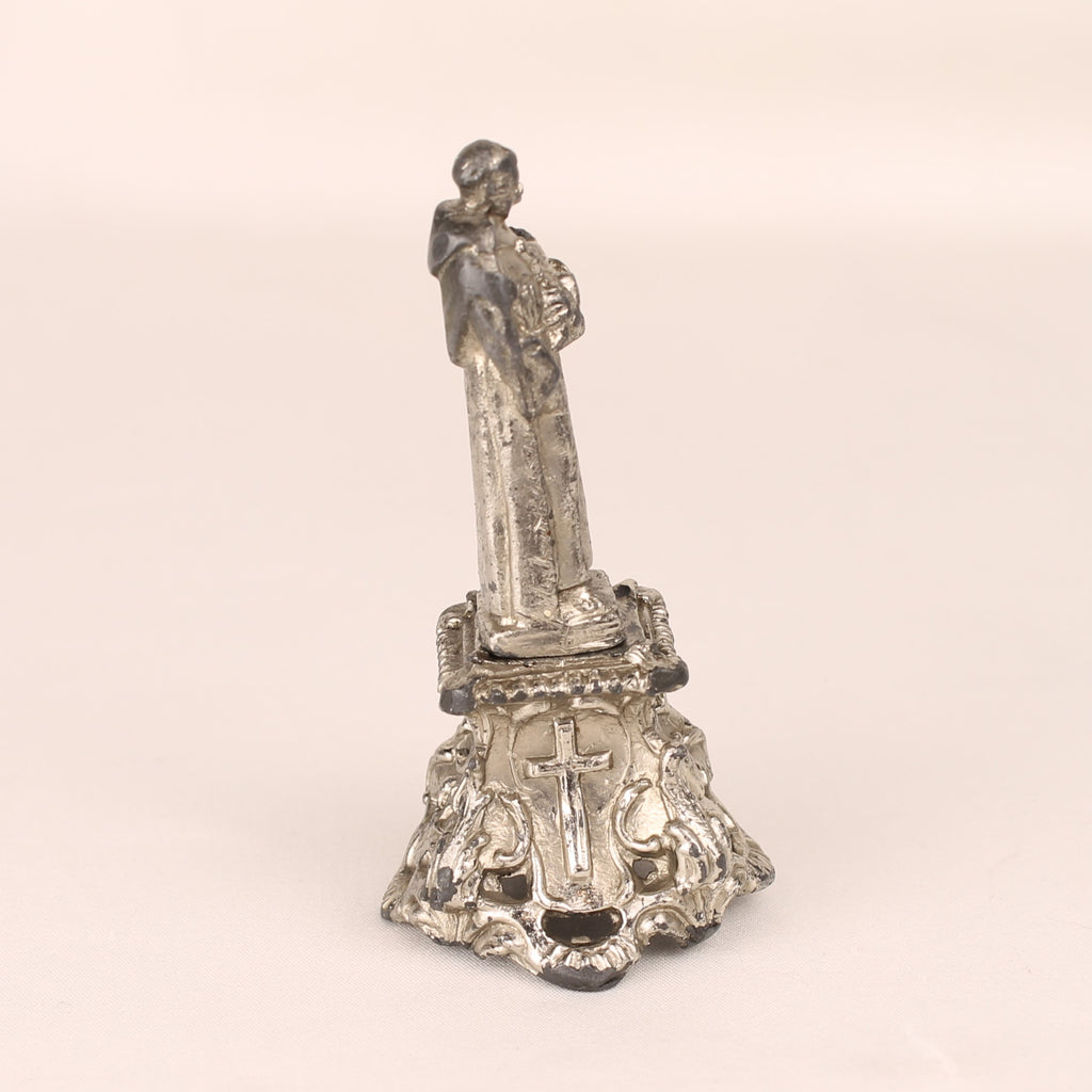 St. Antoine Beeldje op Sierlijke Voet - Metaal Devotioneel Object