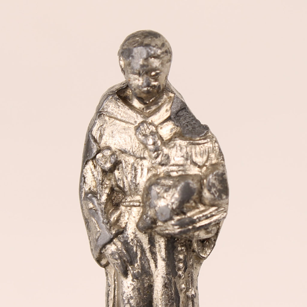 St. Antoine Beeldje op Sierlijke Voet - Metaal Devotioneel Object