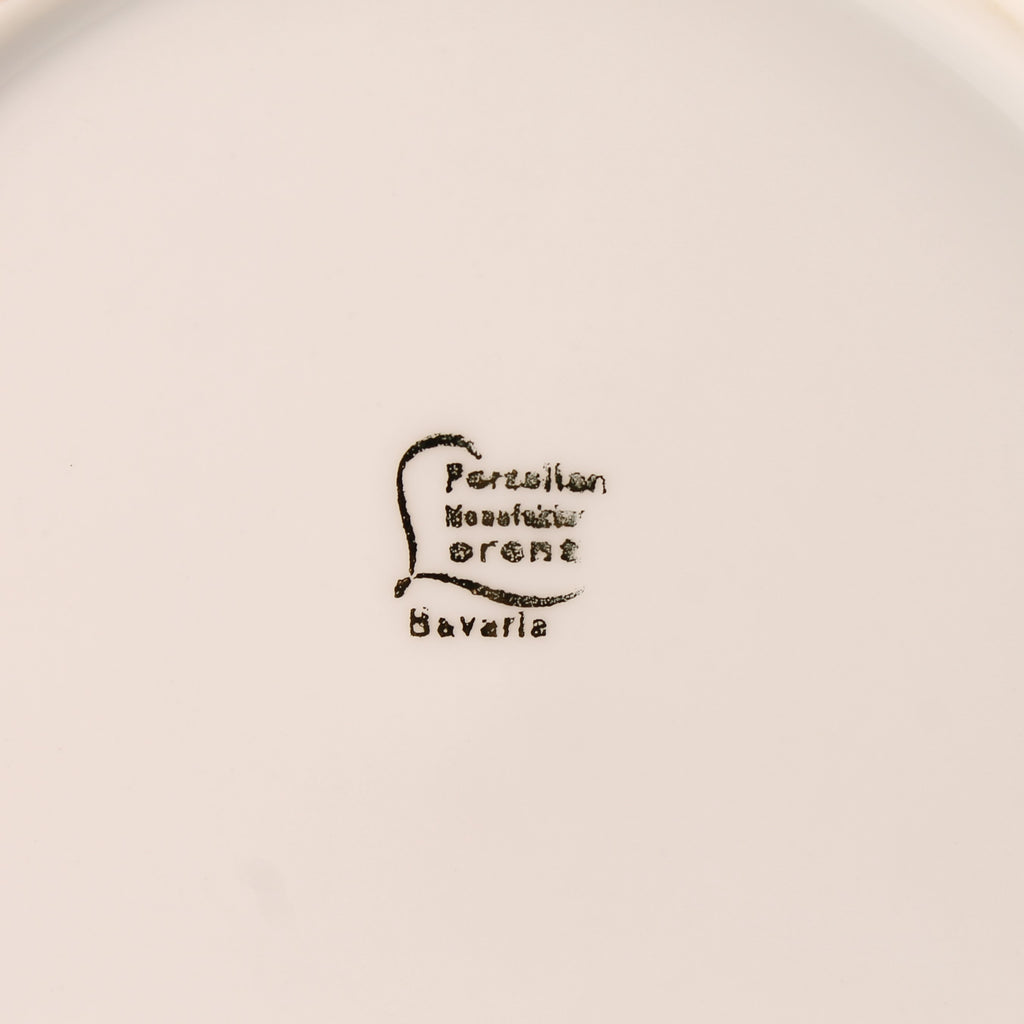 Religieuze porseleinen set Lorenz Bavaria – kop, schotel en bord met engelen en eucharistisch decor