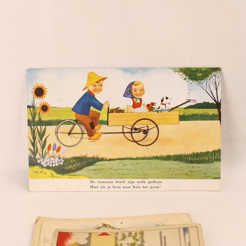 Set van 4 Ansichtkaarten uit 1943 - WO2 Rotterdam - Kinderillustraties
