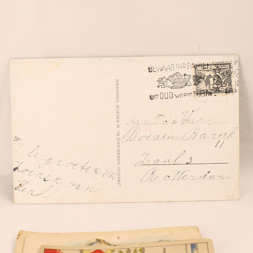 Set van 4 Ansichtkaarten uit 1943 - WO2 Rotterdam - Kinderillustraties