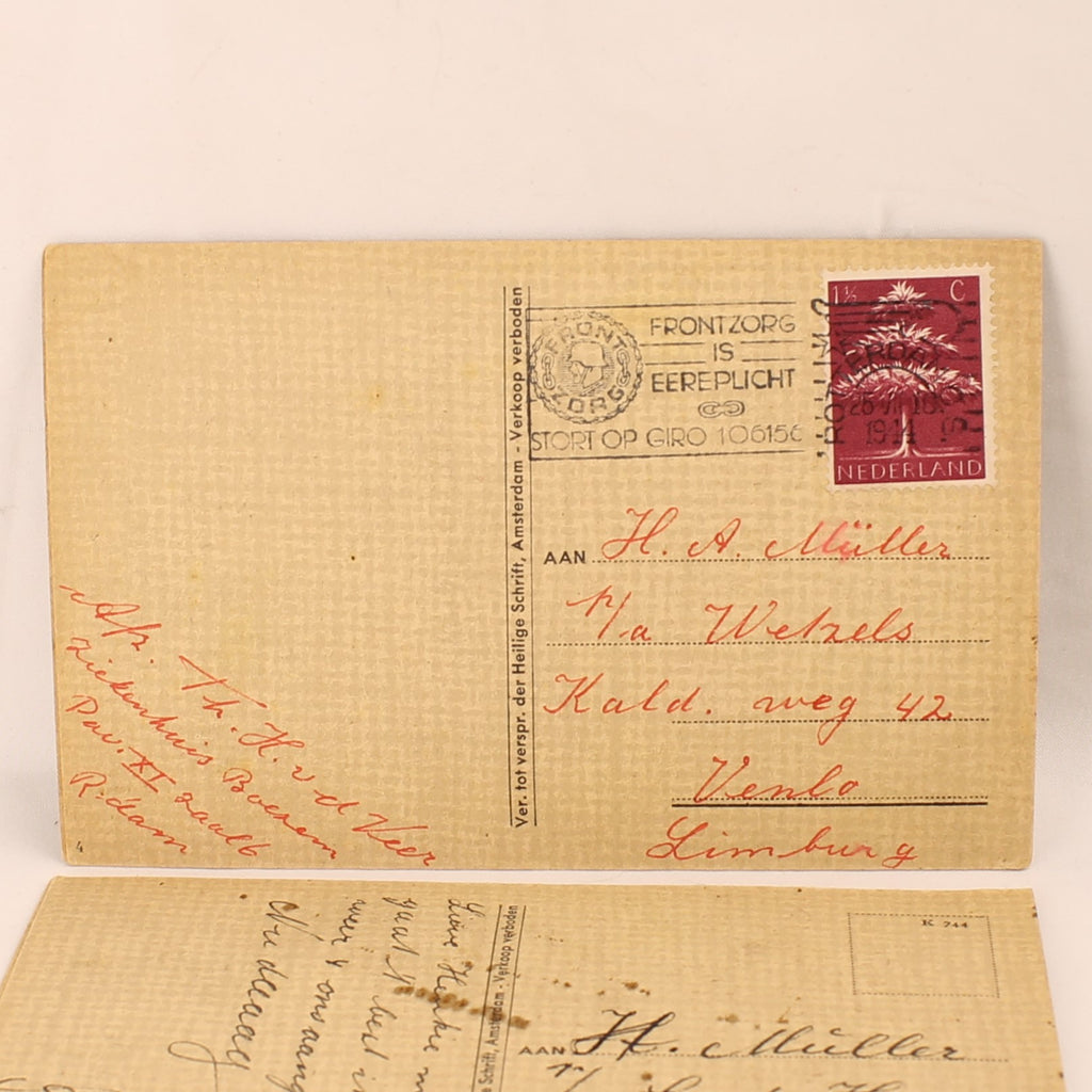 Set van 4 Religieuze Kinderkaarten 1944 - WO2 Nederland - Rotterdam Venlo