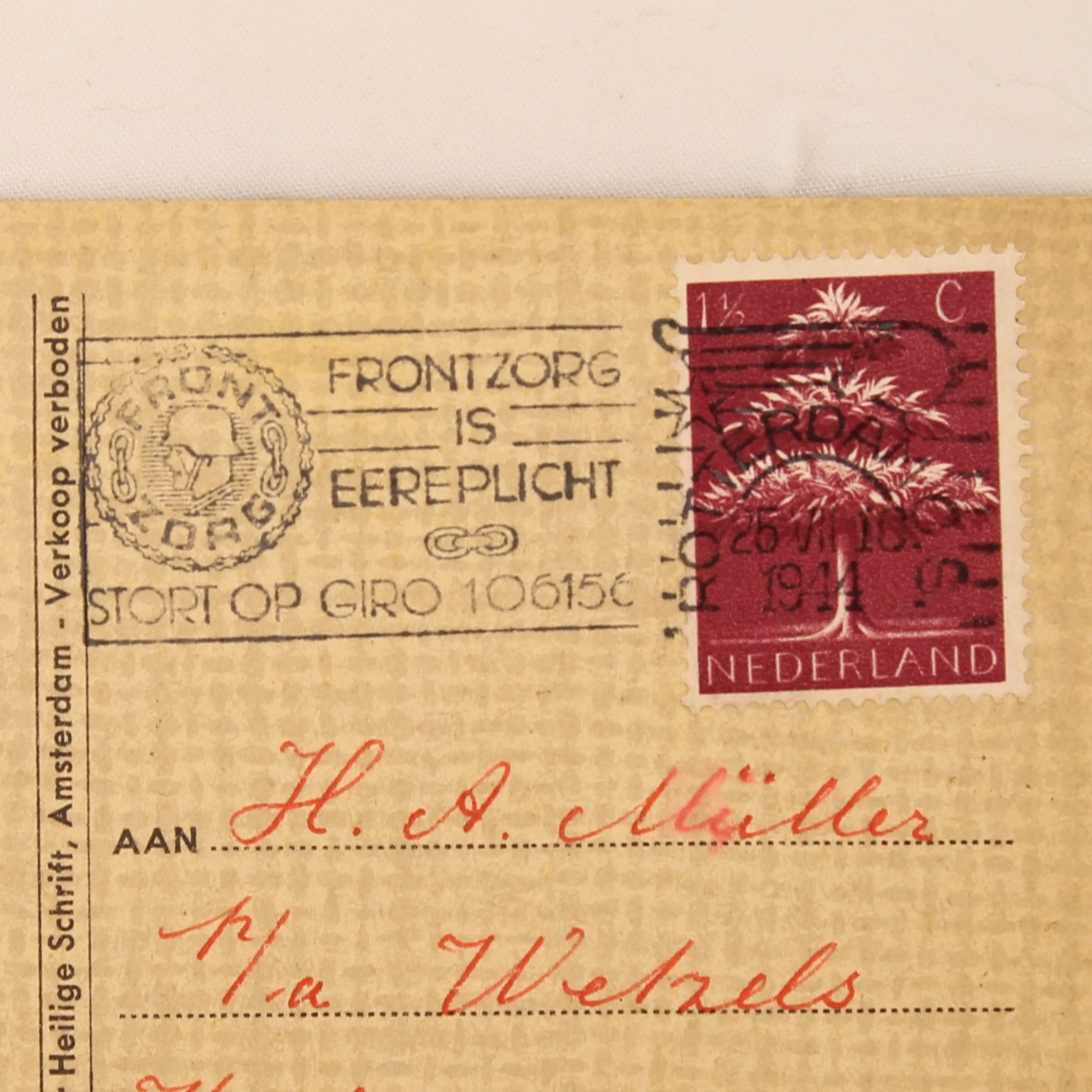 Set van 4 Religieuze Kinderkaarten 1944 - WO2 Nederland - Rotterdam Venlo