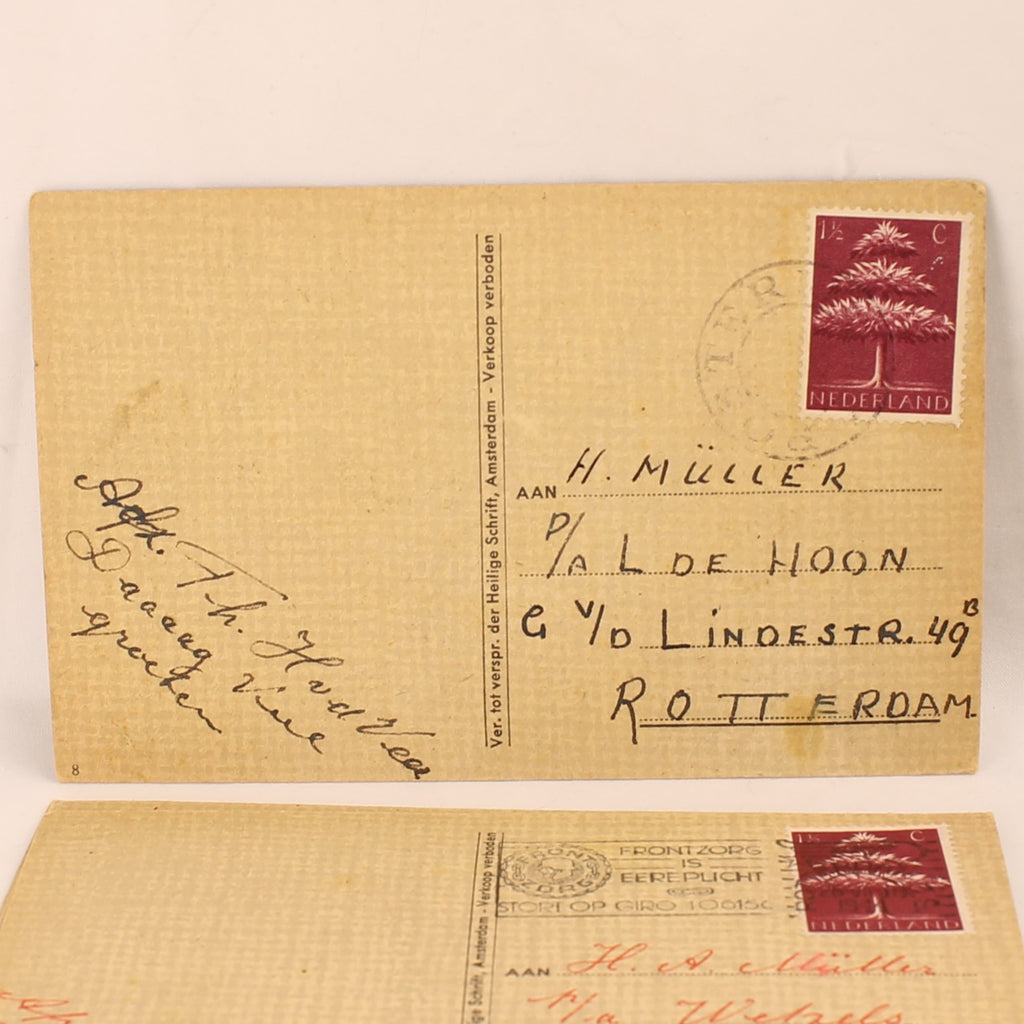 Set van 4 Religieuze Kinderkaarten 1944 - WO2 Nederland - Rotterdam Venlo