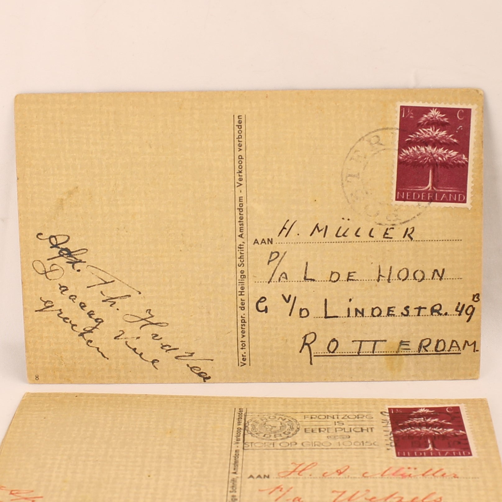 Set van 4 Religieuze Kinderkaarten 1944 - WO2 Nederland - Rotterdam Venlo