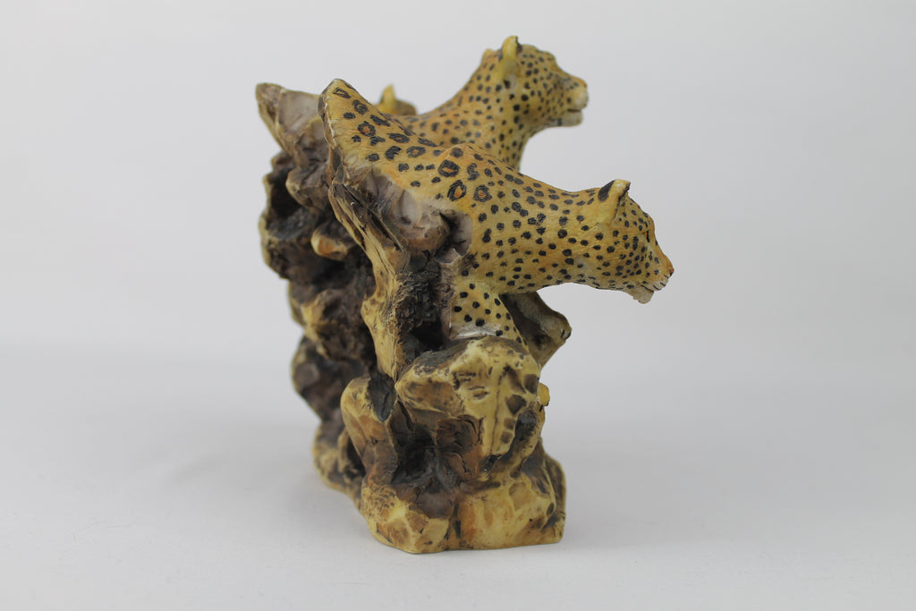 Leopard Trio on the Rocks | Hand-painted resin