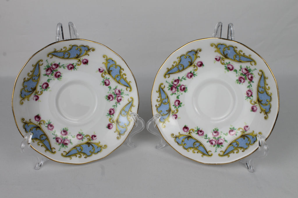 Gainsborough Bone China Schoteltjes - H67 - 6/9 - Roosjes & Goud Decor - Set (2)