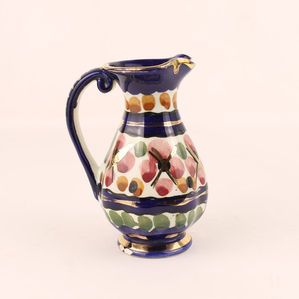 Majolica Kannetje Holland 527 – Vintage Handbeschilderd Aardewerk met Goudaccenten