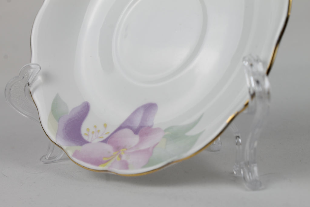 Fine Bone China Schoteltje – Paars Floral met Goudrand