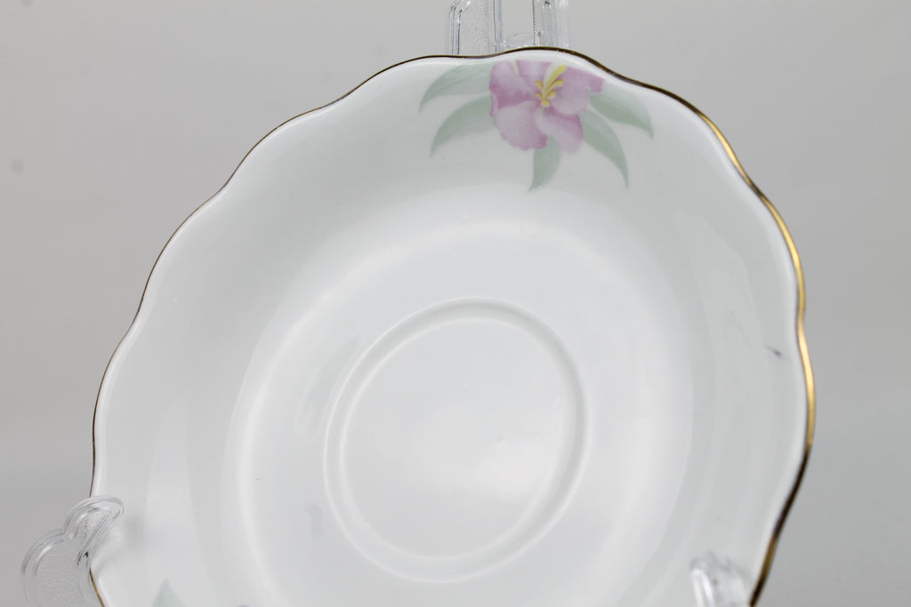 Fine Bone China Schoteltje – Paars Floral met Goudrand