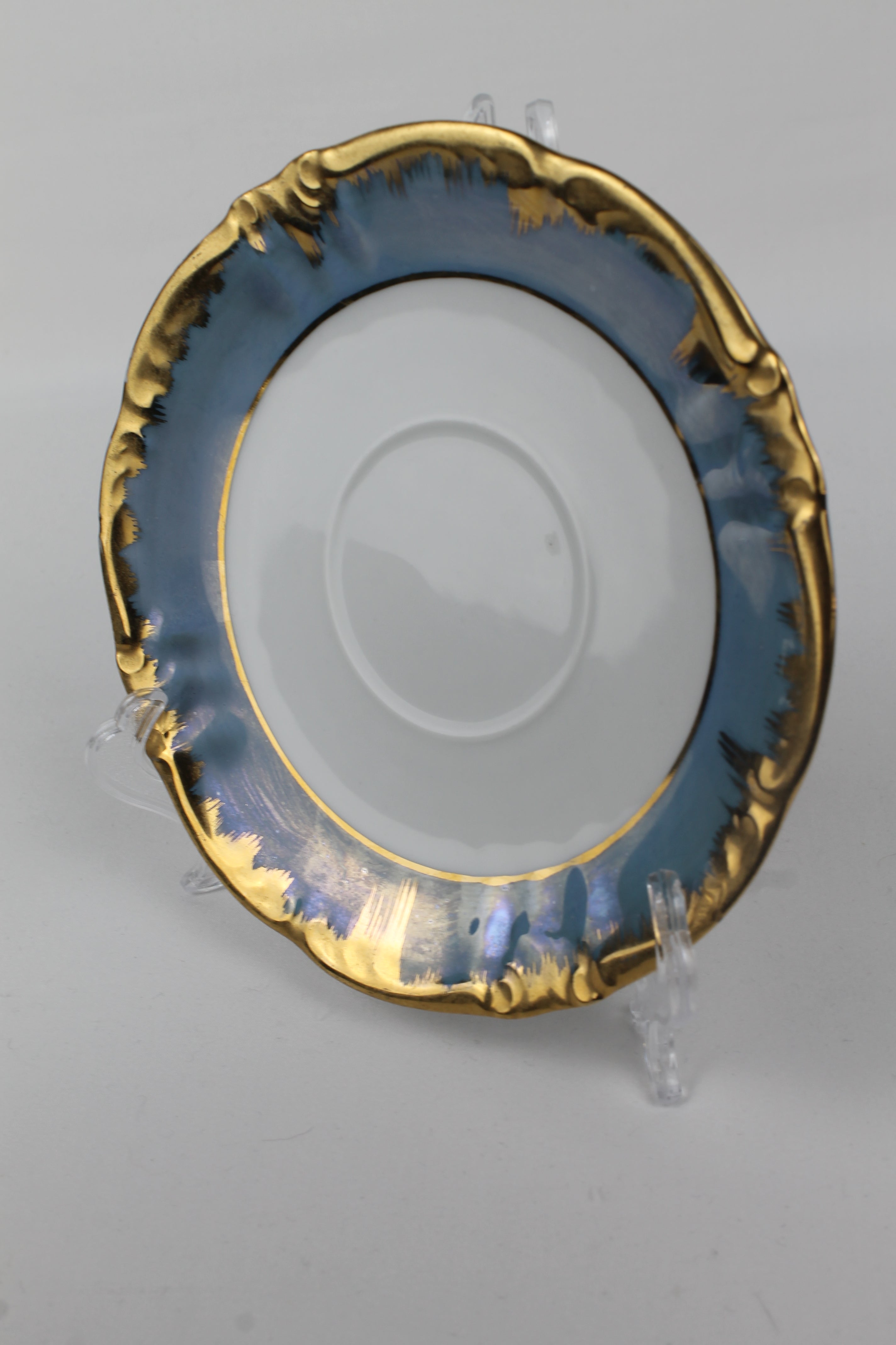 Lutz Austria Schoteltje – Blauw Lusterglazuur & Goud – ca. 1950–1970