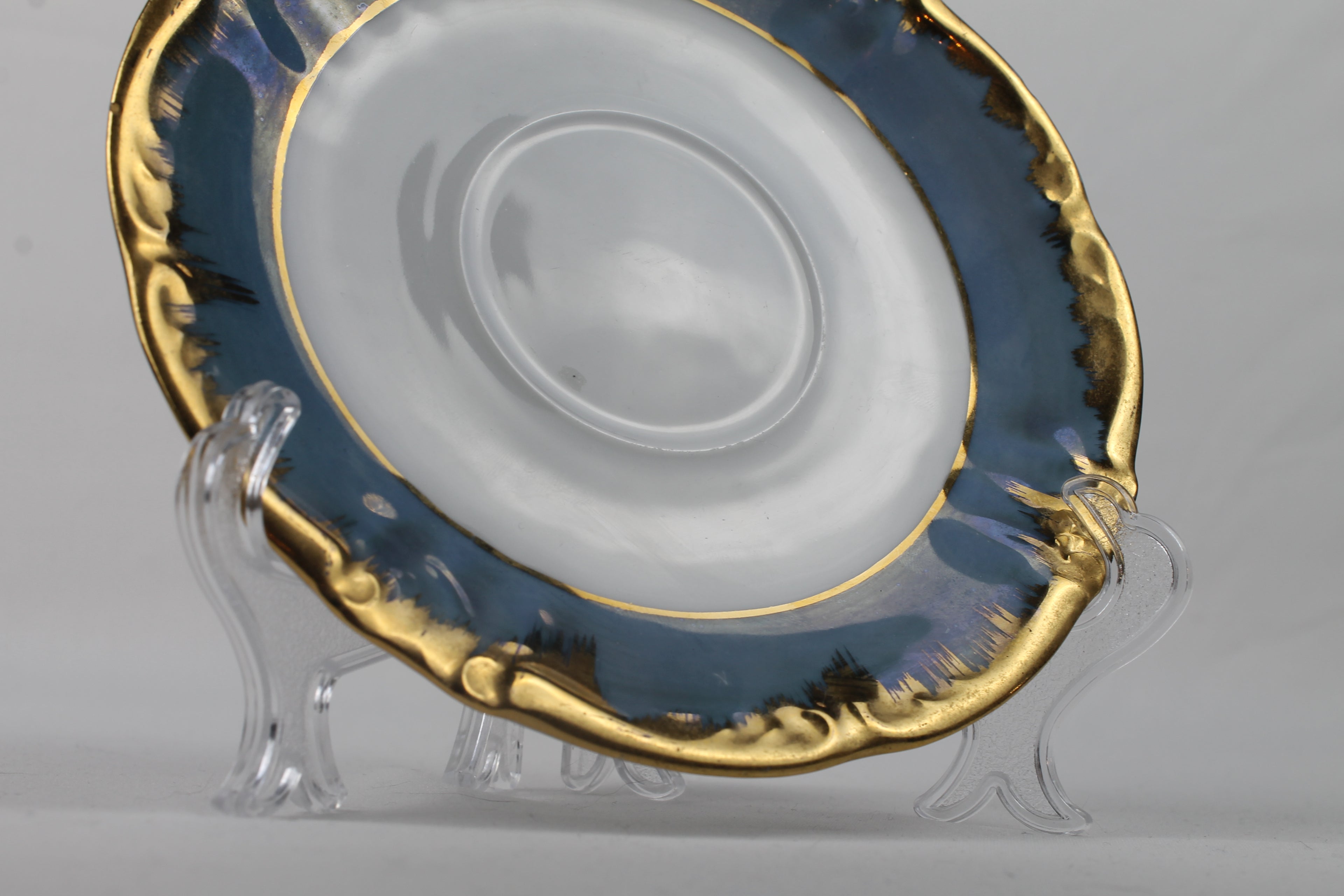 Lutz Austria Schoteltje – Blauw Lusterglazuur & Goud – ca. 1950–1970