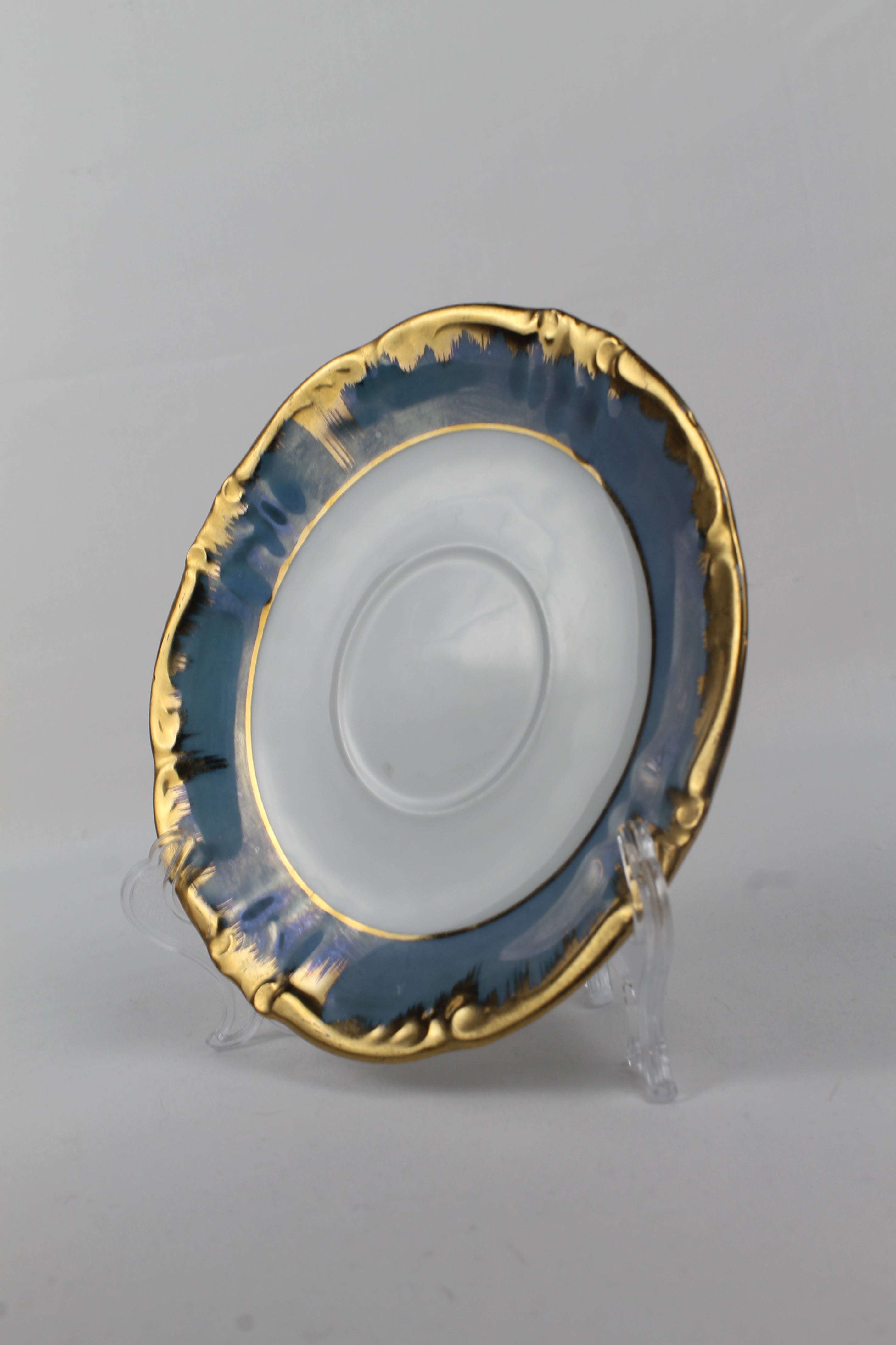 Lutz Austria Schoteltje – Blauw Lusterglazuur & Goud – ca. 1950–1970