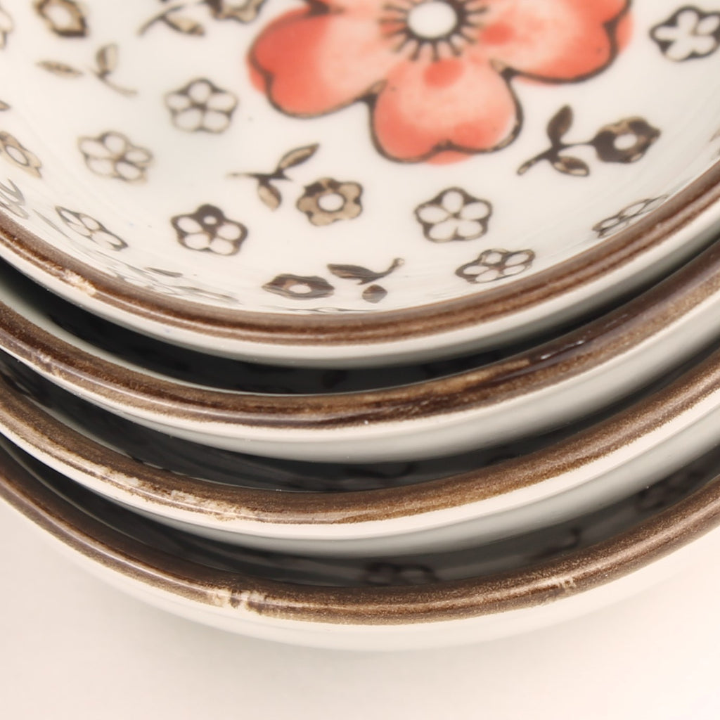 Japanse Sushi & Soja Saus Set – 8 Delig Keramiek met Bloemmotief