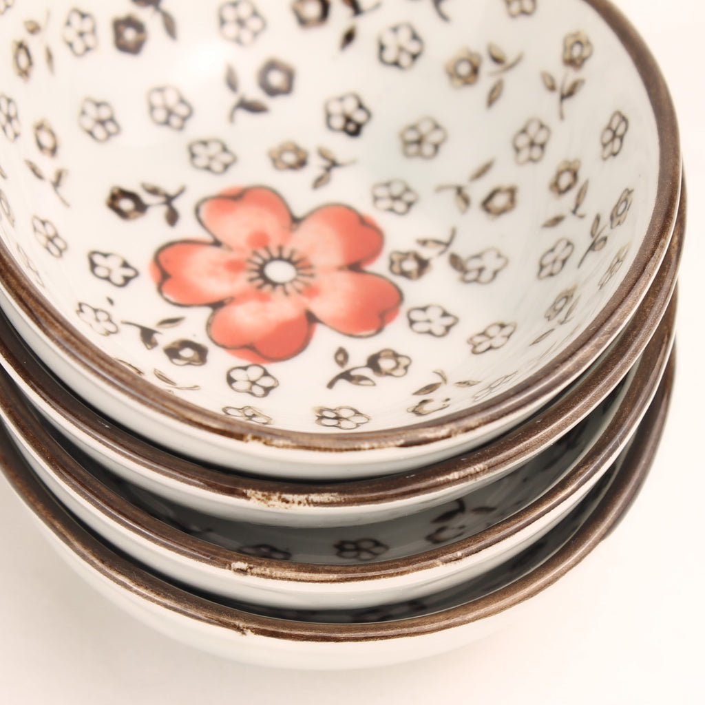 Japanse Sushi & Soja Saus Set – 8 Delig Keramiek met Bloemmotief