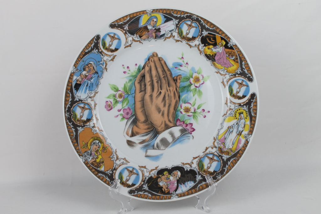 Decorative Japanese Porcelain Wall Plate – Praying Hands – Religious Icons