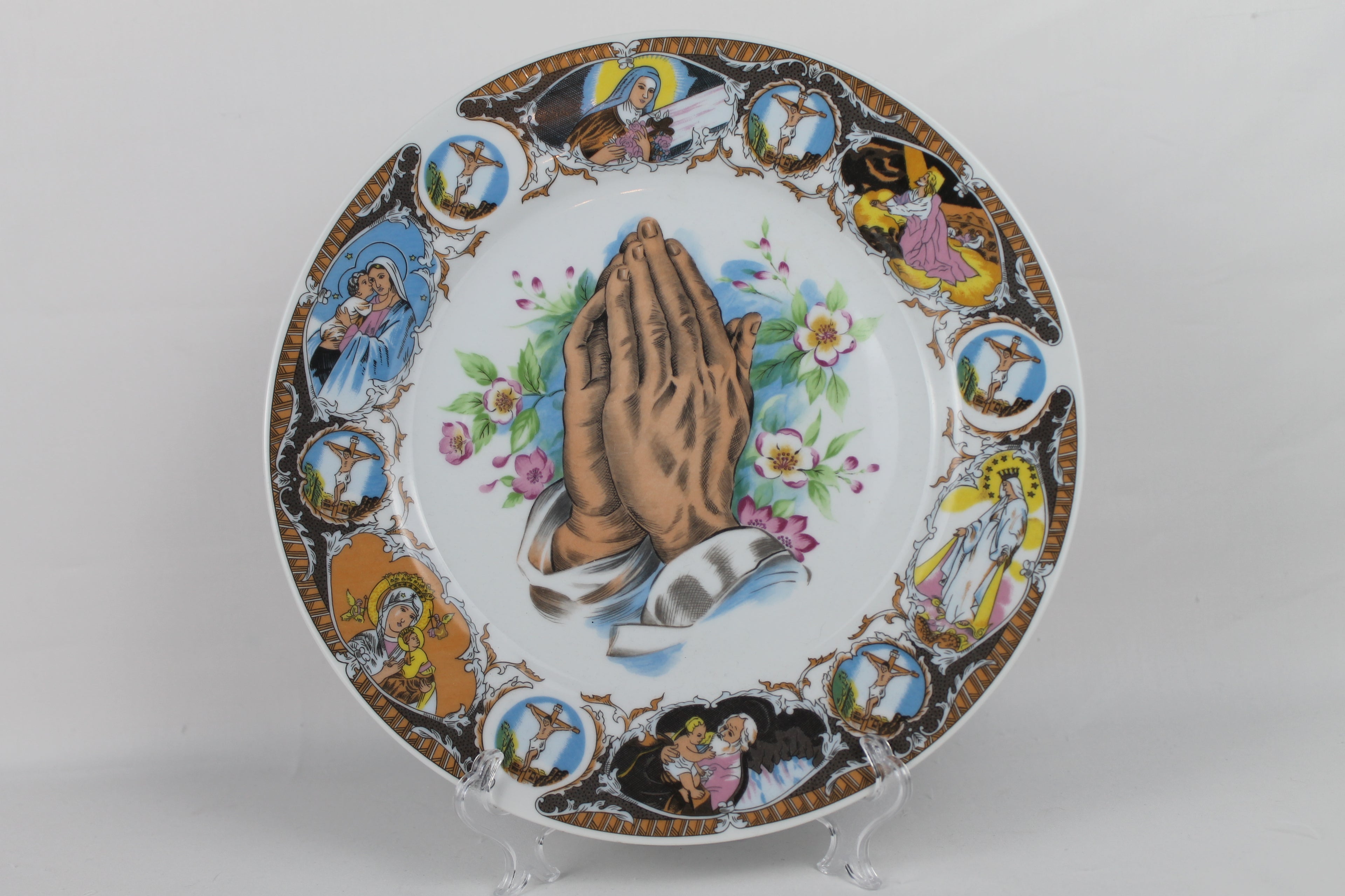 Decorative Japanese Porcelain Wall Plate – Praying Hands – Religious Icons