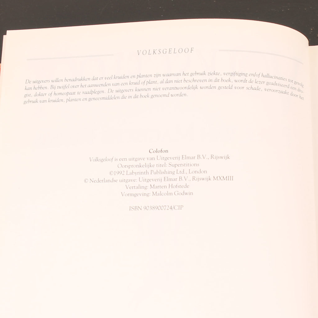 Volksgeloof | Boek van Magische Kennis | Peter Lorie | Linnen Hardcover met Stofomslag | 1993
