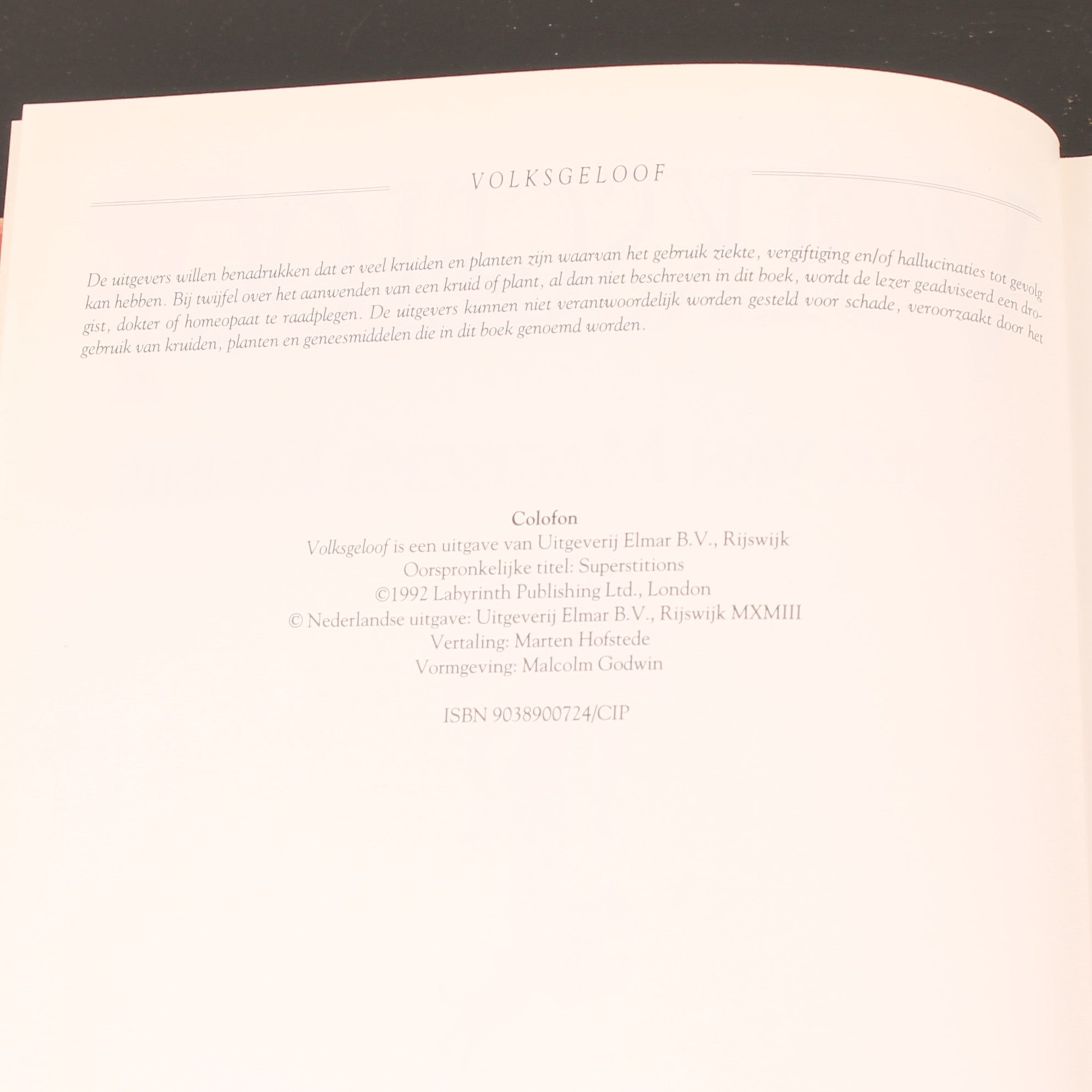 Volksgeloof | Boek van Magische Kennis | Peter Lorie | Linnen Hardcover met Stofomslag | 1993