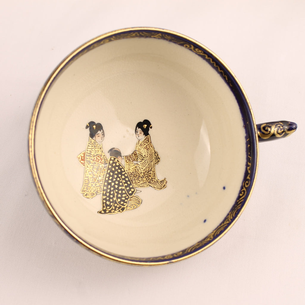 Japanse Satsuma Theeserviesset - 15-delig - Late Meiji ca. 1895-1915 - Hododa Merkteken