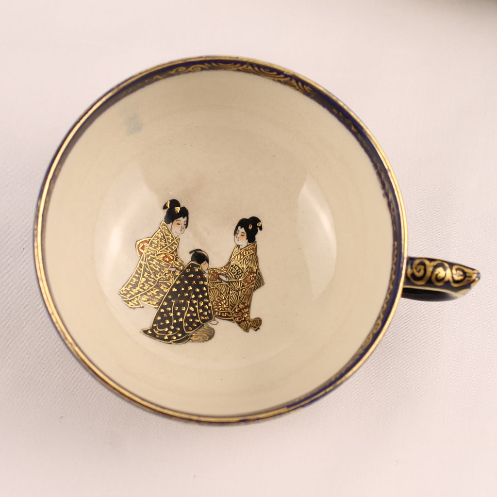 Japanse Satsuma Theeserviesset - 15-delig - Late Meiji ca. 1895-1915 - Hododa Merkteken