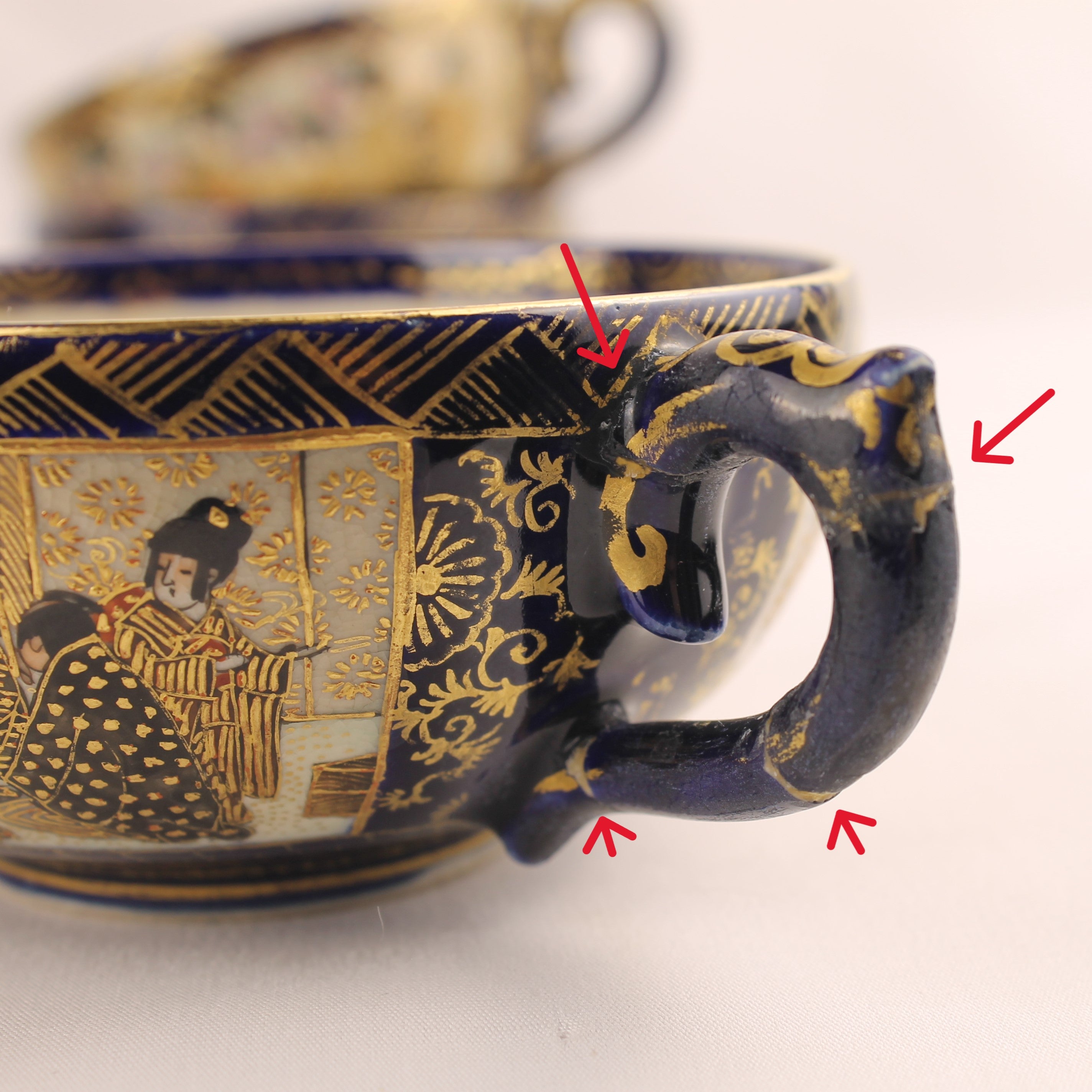 Japanse Satsuma Theeserviesset - 15-delig - Late Meiji ca. 1895-1915 - Hododa Merkteken