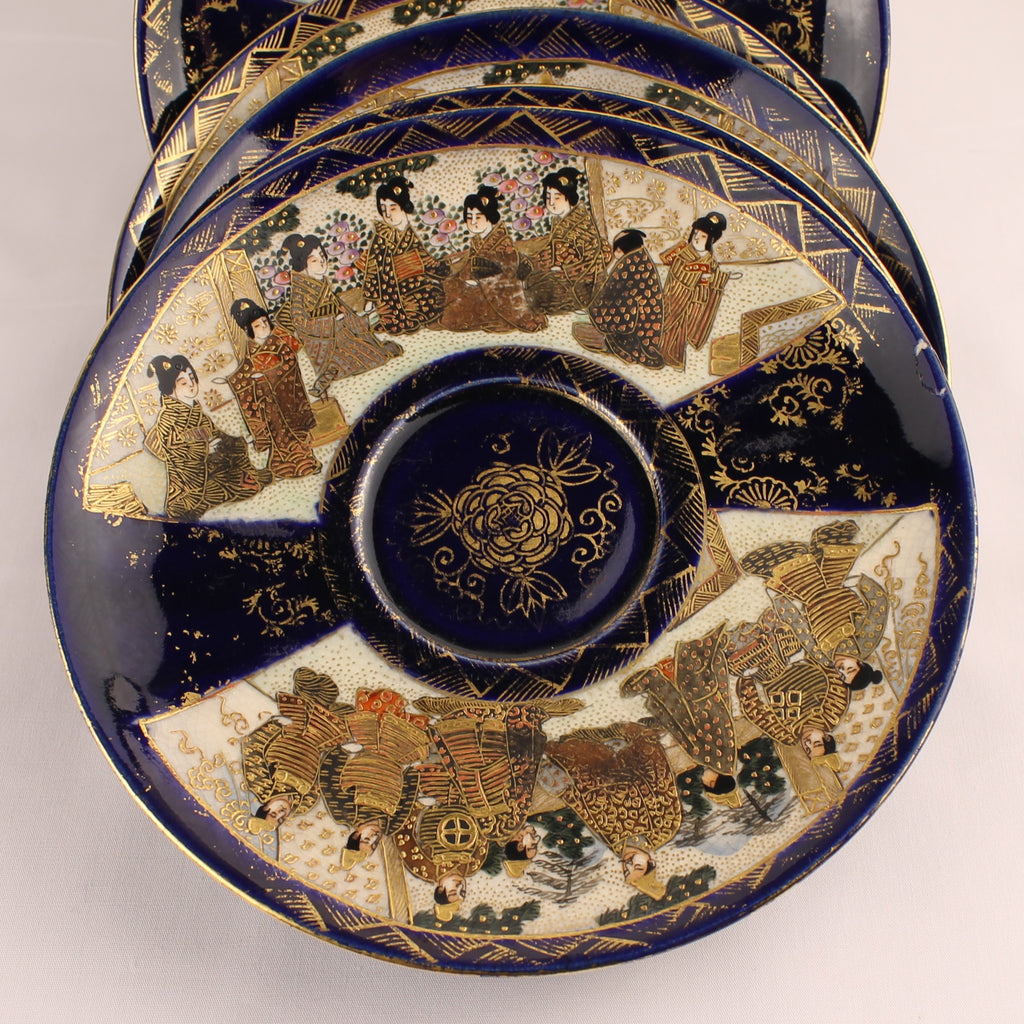 Japanse Satsuma Theeserviesset - 15-delig - Late Meiji ca. 1895-1915 - Hododa Merkteken