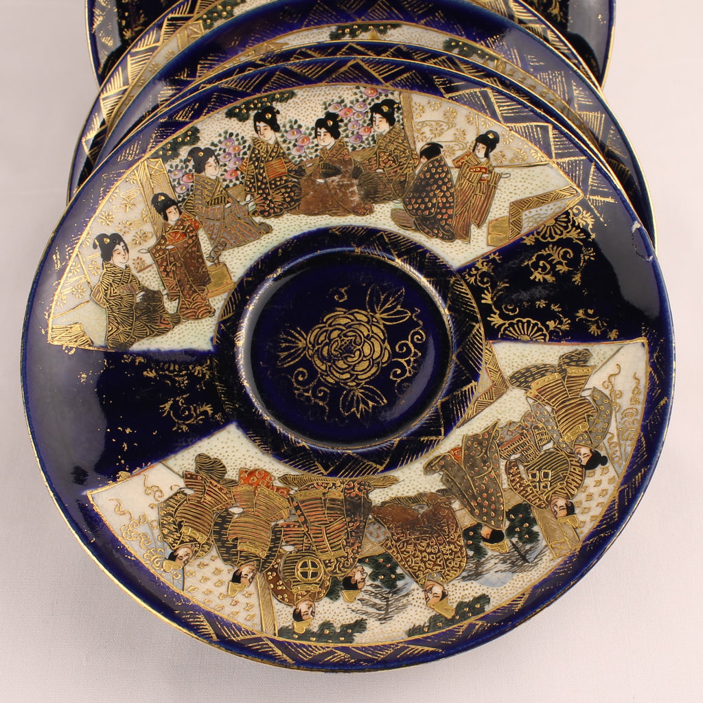 Japanse Satsuma Theeserviesset - 15-delig - Late Meiji ca. 1895-1915 - Hododa Merkteken