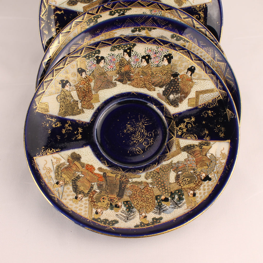 Japanse Satsuma Theeserviesset - 15-delig - Late Meiji ca. 1895-1915 - Hododa Merkteken