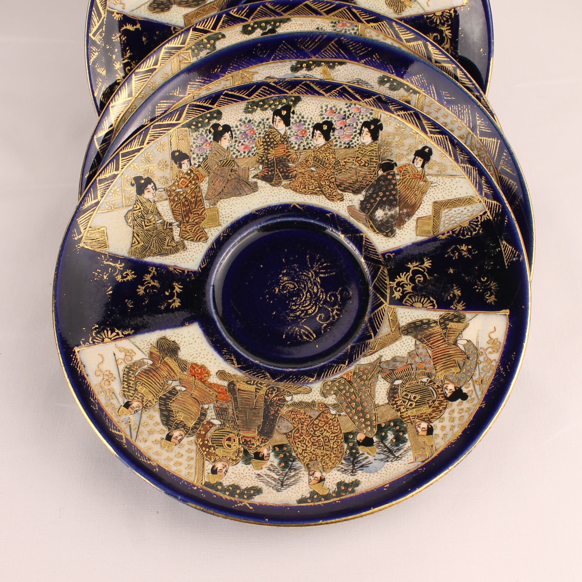 Japanse Satsuma Theeserviesset - 15-delig - Late Meiji ca. 1895-1915 - Hododa Merkteken