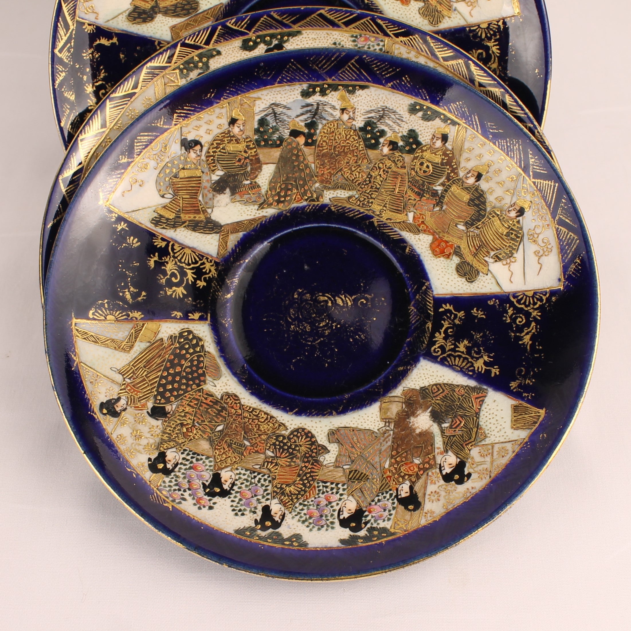 Japanse Satsuma Theeserviesset - 15-delig - Late Meiji ca. 1895-1915 - Hododa Merkteken