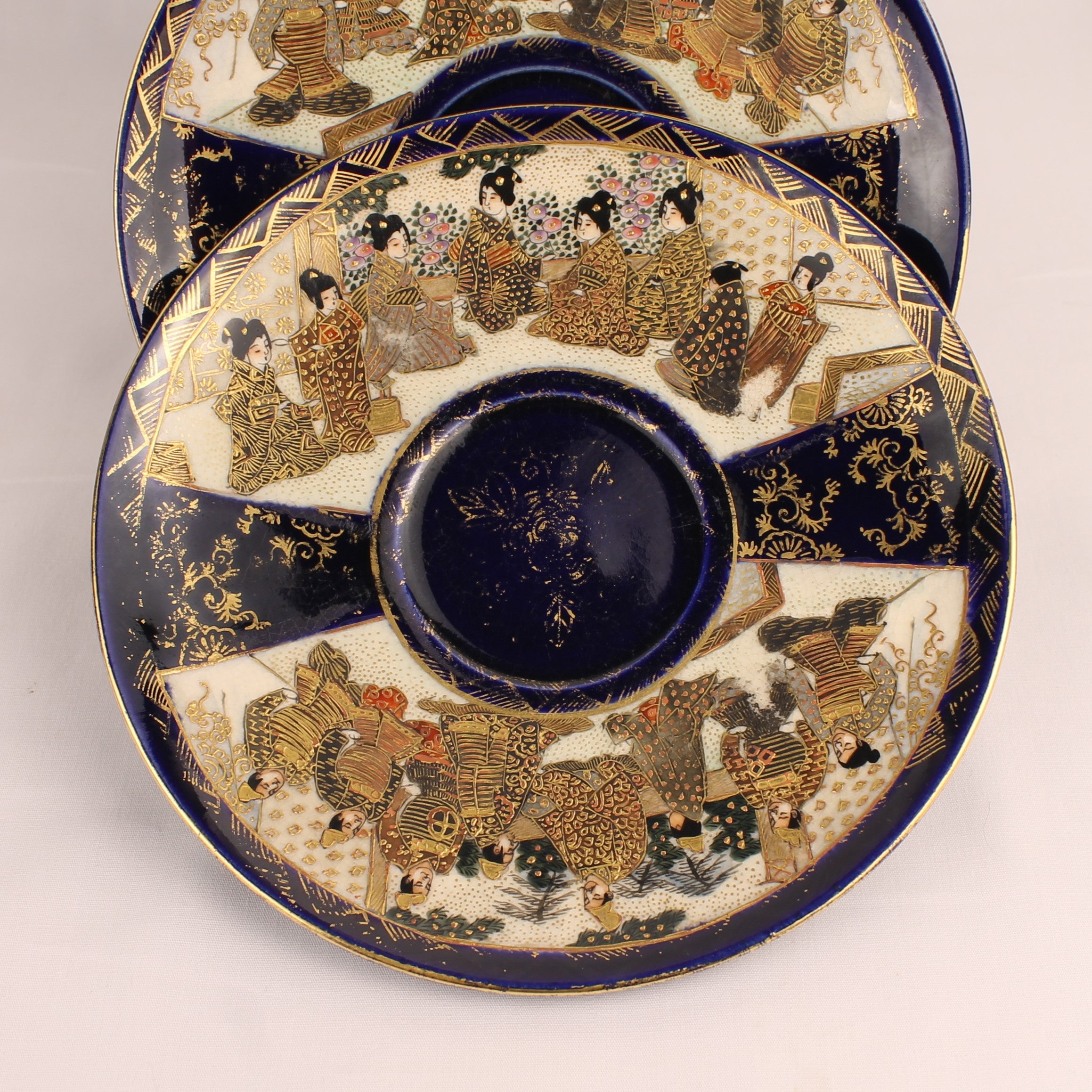 Japanse Satsuma Theeserviesset - 15-delig - Late Meiji ca. 1895-1915 - Hododa Merkteken