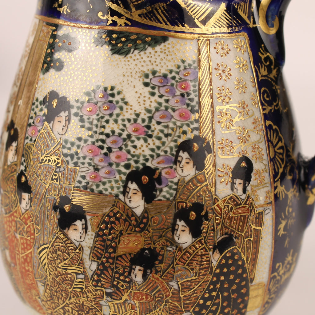 Japanse Satsuma Theeserviesset - 15-delig - Late Meiji ca. 1895-1915 - Hododa Merkteken