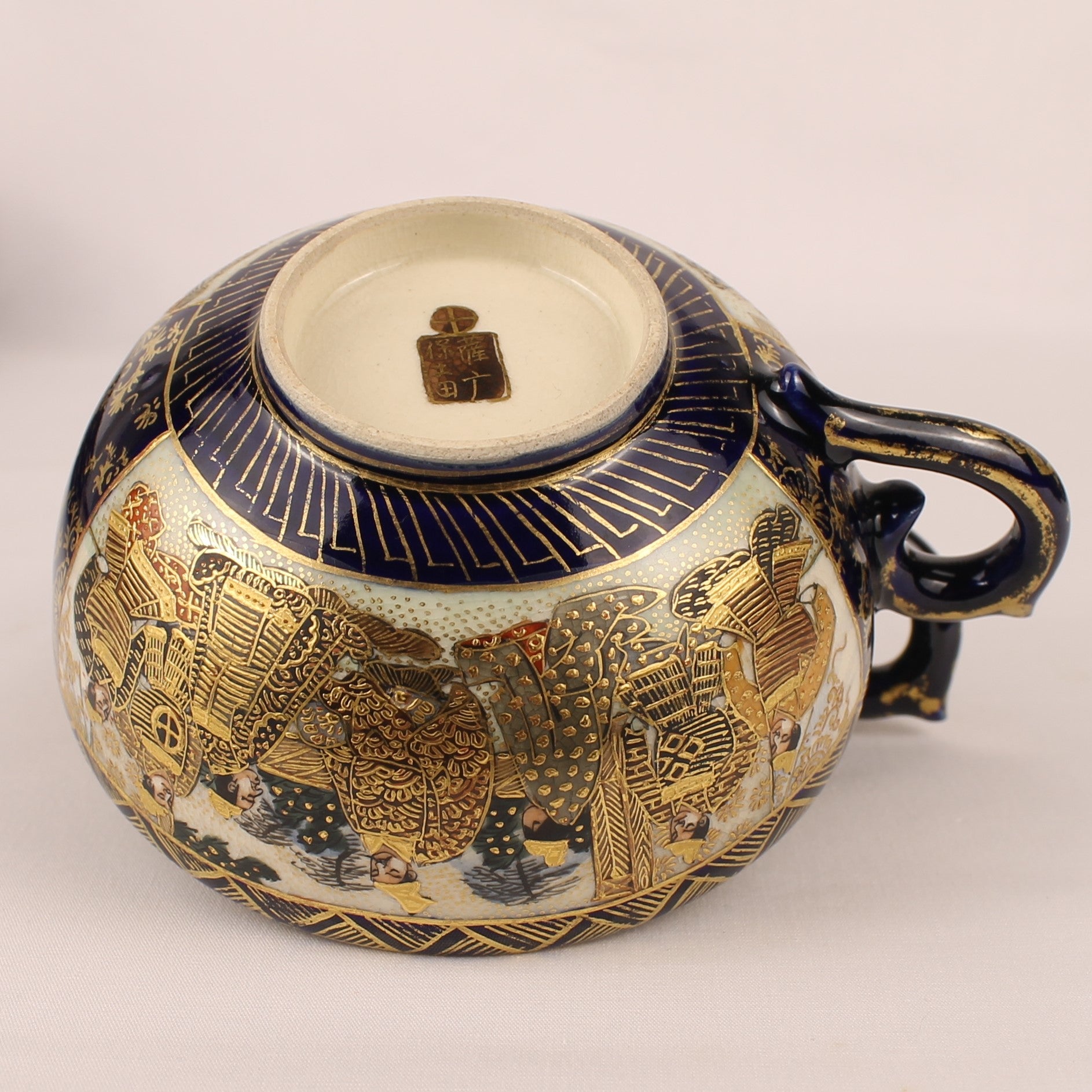 Japanse Satsuma Theeserviesset - 15-delig - Late Meiji ca. 1895-1915 - Hododa Merkteken