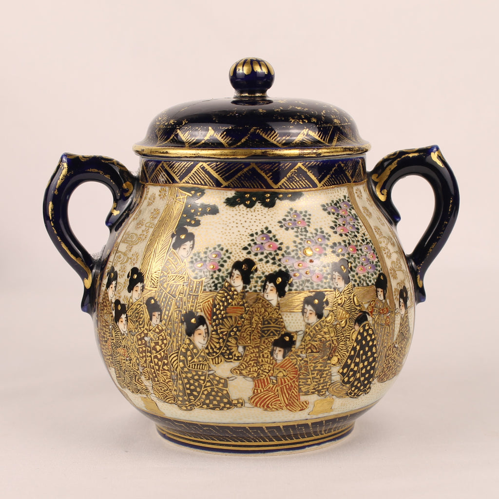 Japanse Satsuma Theeserviesset - 15-delig - Late Meiji ca. 1895-1915 - Hododa Merkteken