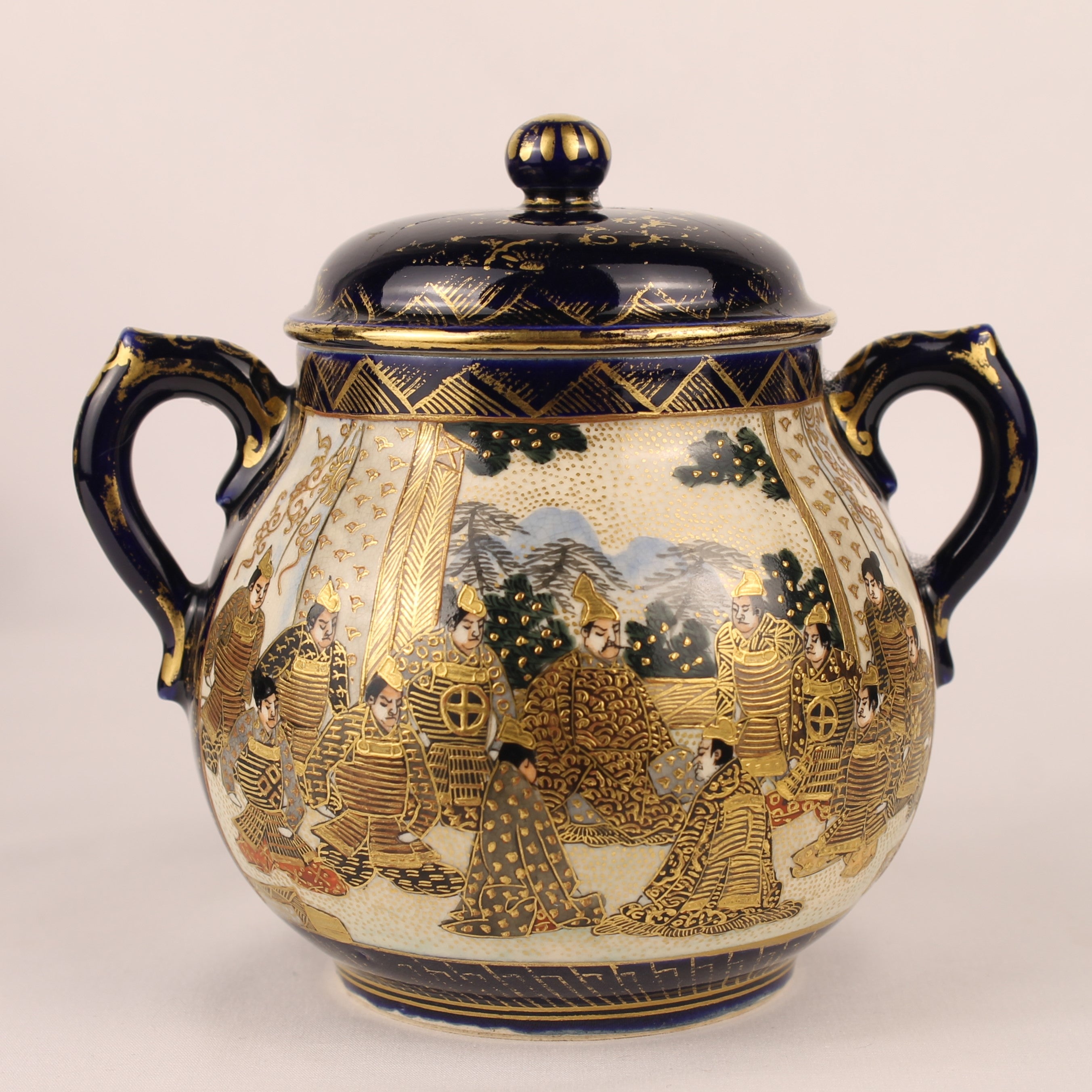 Japanse Satsuma Theeserviesset - 15-delig - Late Meiji ca. 1895-1915 - Hododa Merkteken
