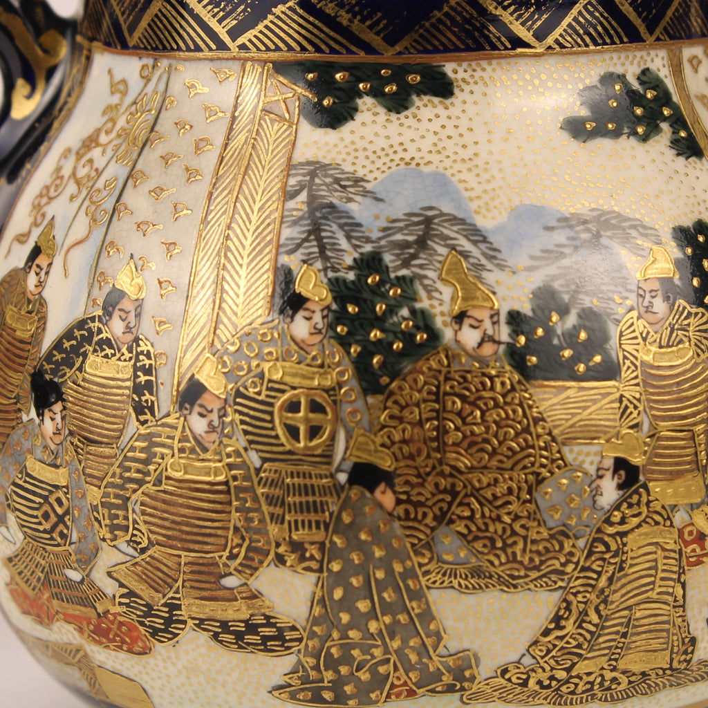 Japanse Satsuma Theeserviesset - 15-delig - Late Meiji ca. 1895-1915 - Hododa Merkteken