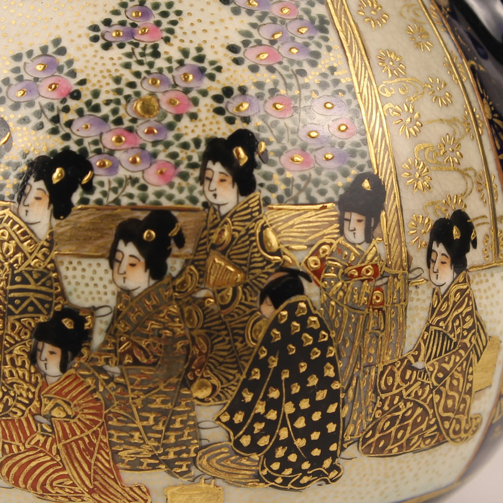 Japanse Satsuma Theeserviesset - 15-delig - Late Meiji ca. 1895-1915 - Hododa Merkteken