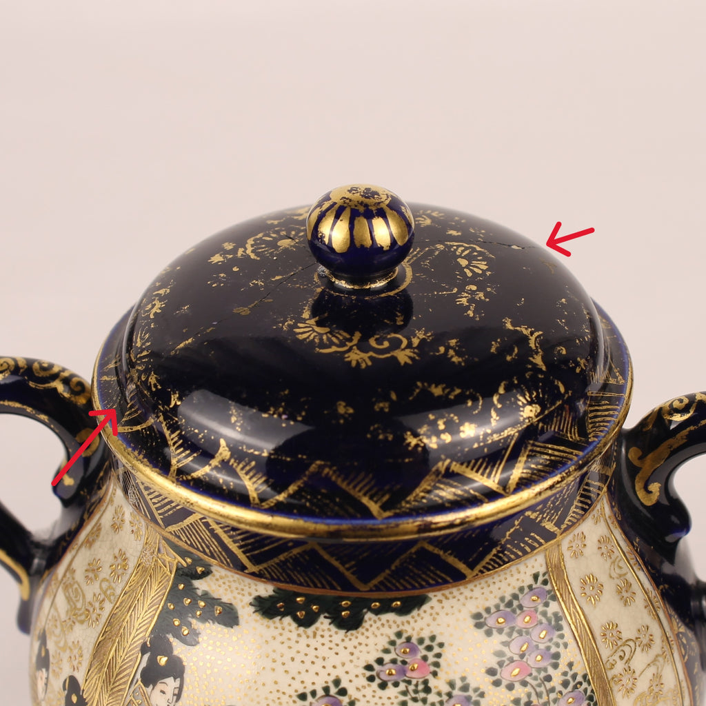 Japanse Satsuma Theeserviesset - 15-delig - Late Meiji ca. 1895-1915 - Hododa Merkteken