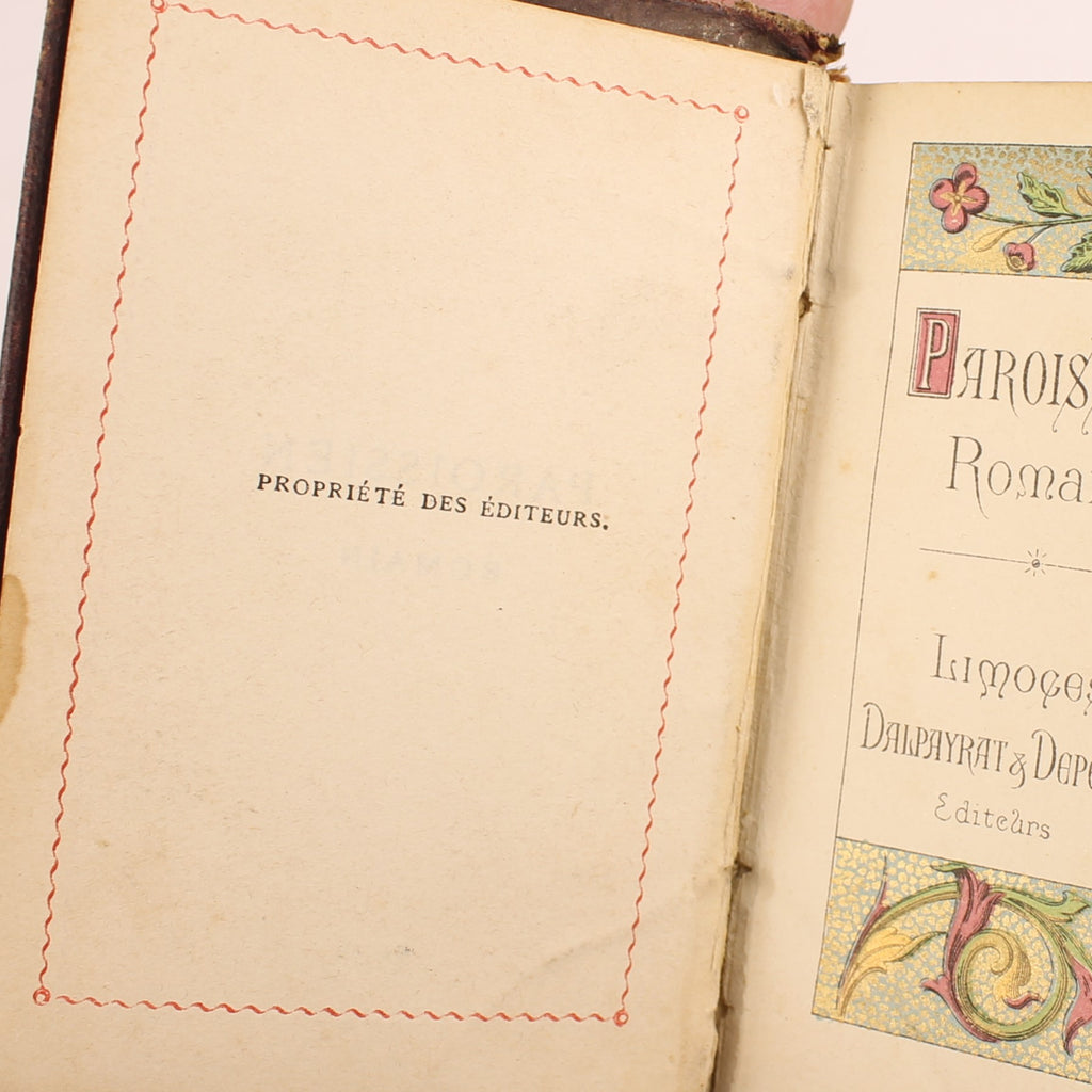 Rooms-Katholiek Missaal 'Paroissien Romain' | Limoges 1889 | Leren Band met Goudsnede