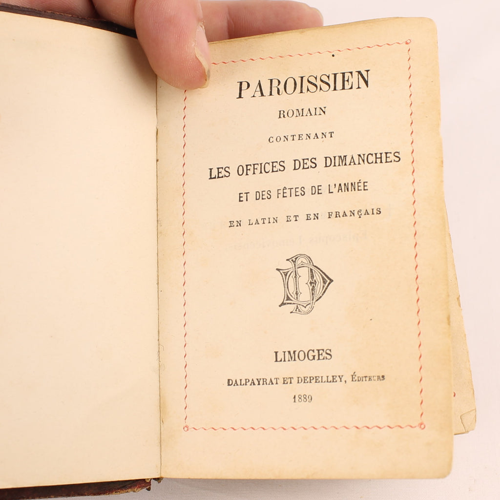 Rooms-Katholiek Missaal 'Paroissien Romain' | Limoges 1889 | Leren Band met Goudsnede