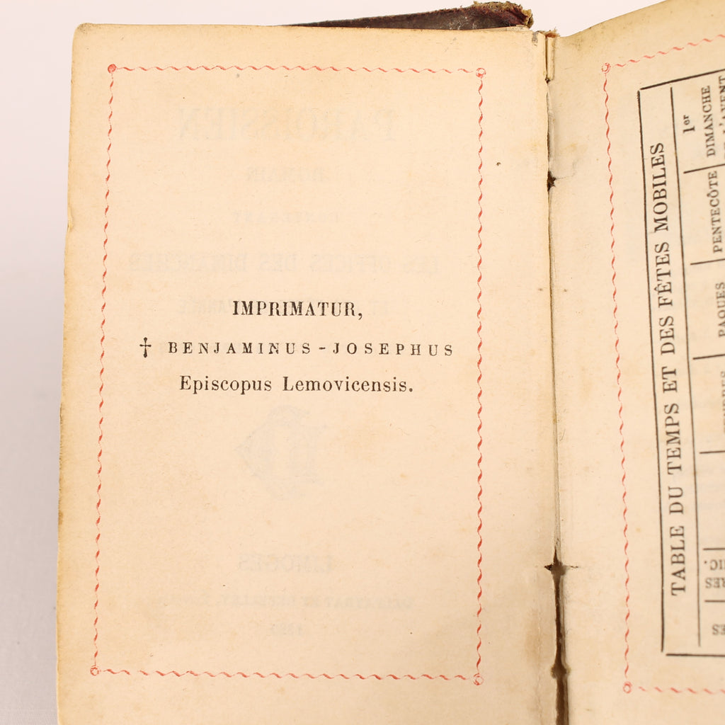 Rooms-Katholiek Missaal 'Paroissien Romain' | Limoges 1889 | Leren Band met Goudsnede