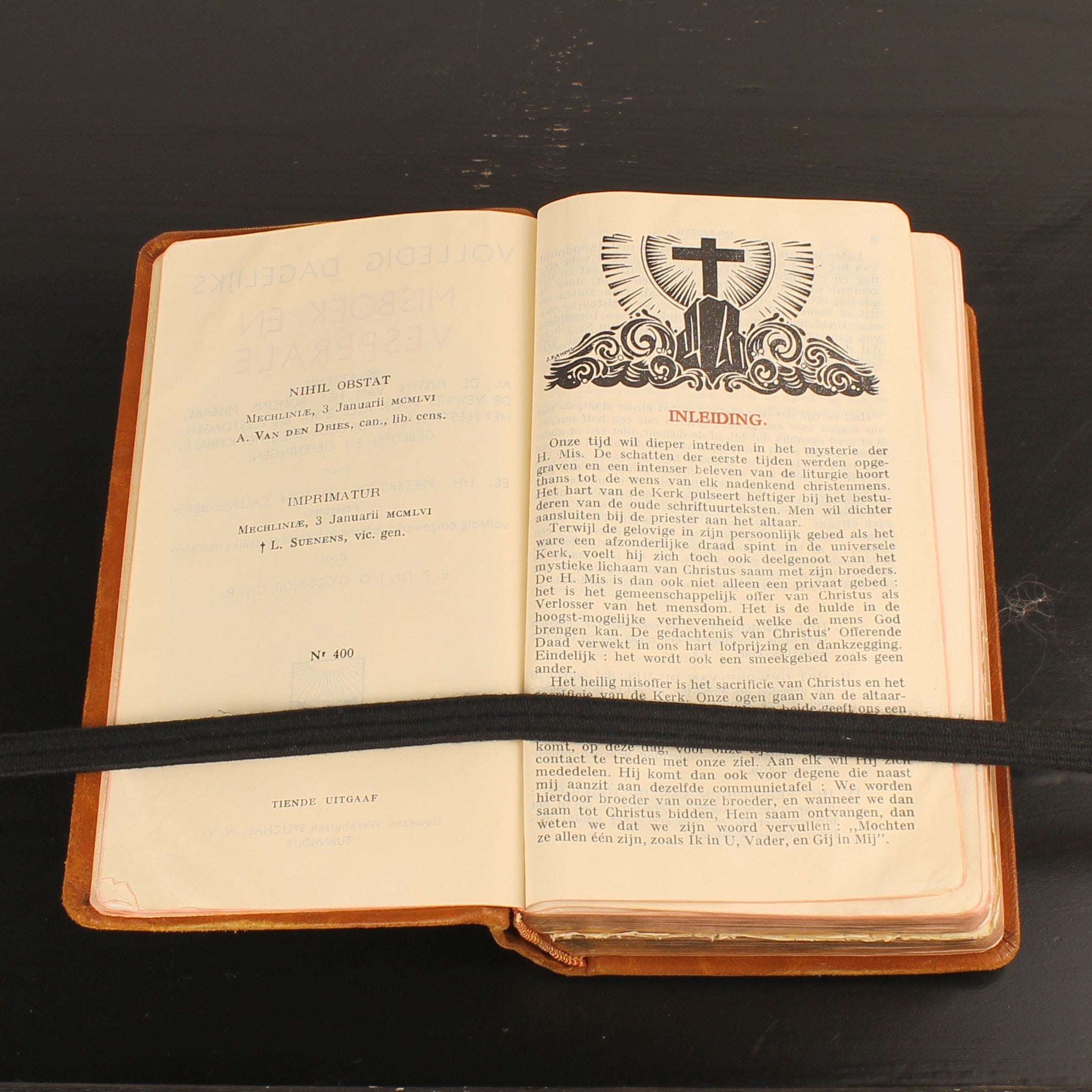 Volledig Dagelijks Misboek & Vesperale (1956) | Luxe Lederen Uitvoering met Etui | Vergulde Sneden