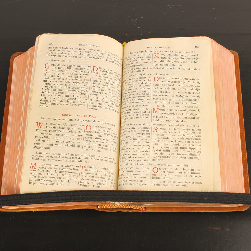 Volledig Dagelijks Misboek & Vesperale (1956) | Luxe Lederen Uitvoering met Etui | Vergulde Sneden