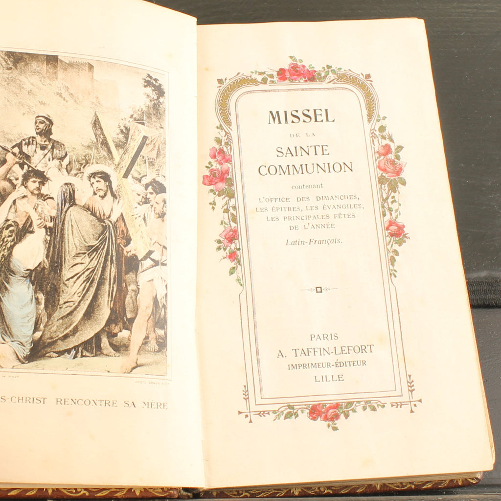Frans Missaal Eerste Heilige Communie ca. 1924 | Verguld Leren Band | A. Taffin-Lefort Paris Lille