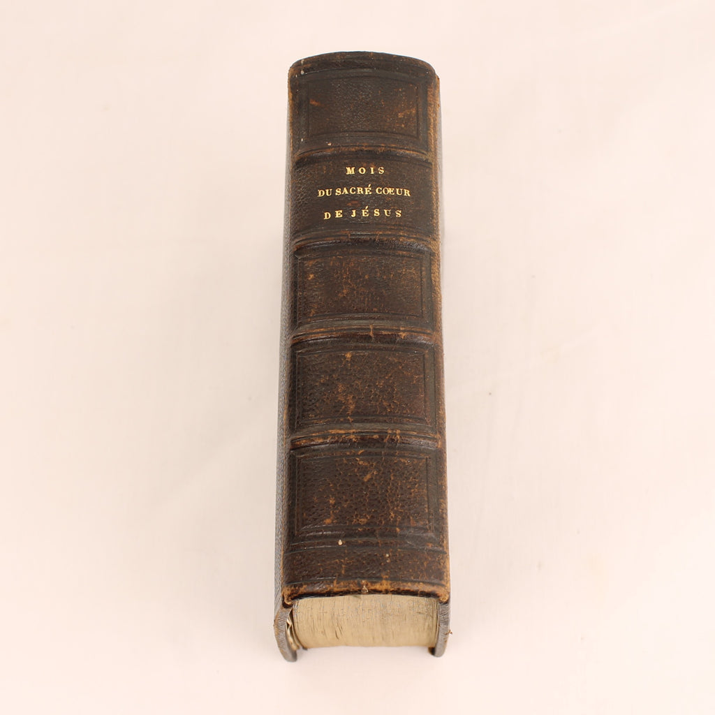 Frans Devotieboek 'Mois du Sacré Cœur de Jésus' (1850) | Leren Band | Vergulde Sneden