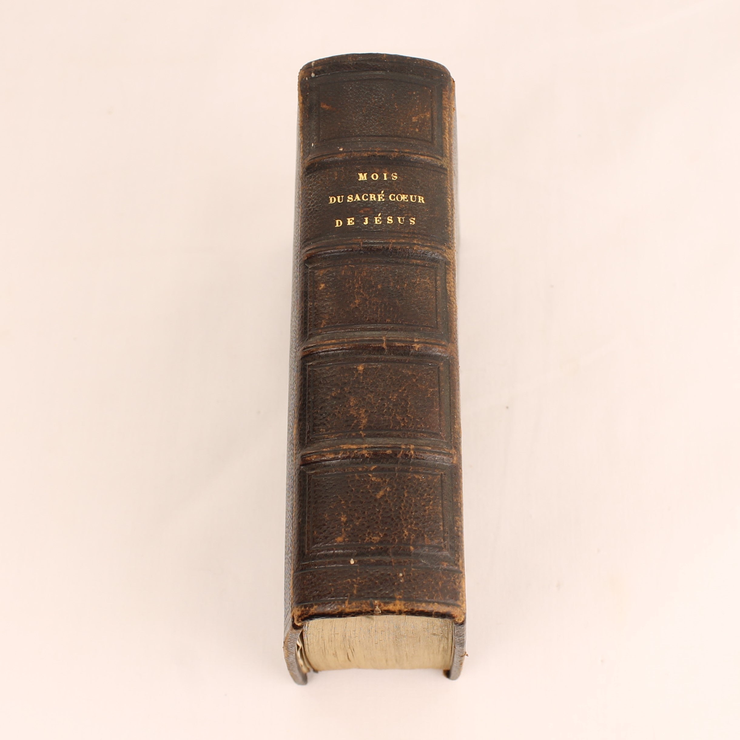 Frans Devotieboek 'Mois du Sacré Cœur de Jésus' (1850) | Leren Band | Vergulde Sneden