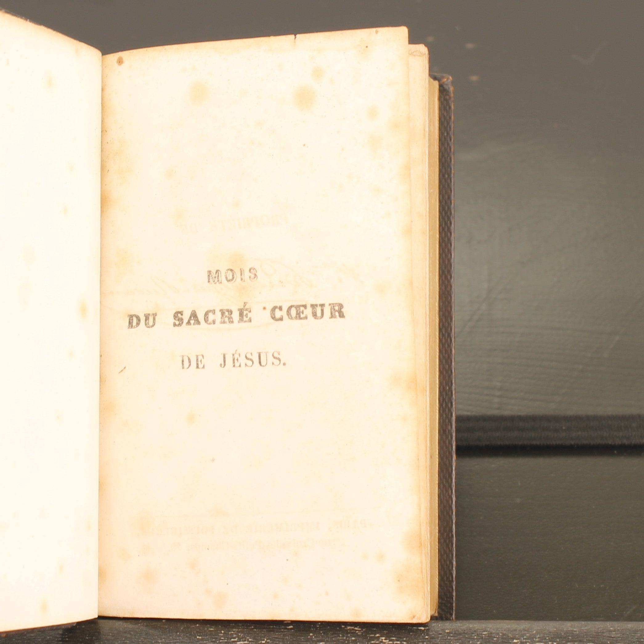 Frans Devotieboek 'Mois du Sacré Cœur de Jésus' (1850) | Leren Band | Vergulde Sneden